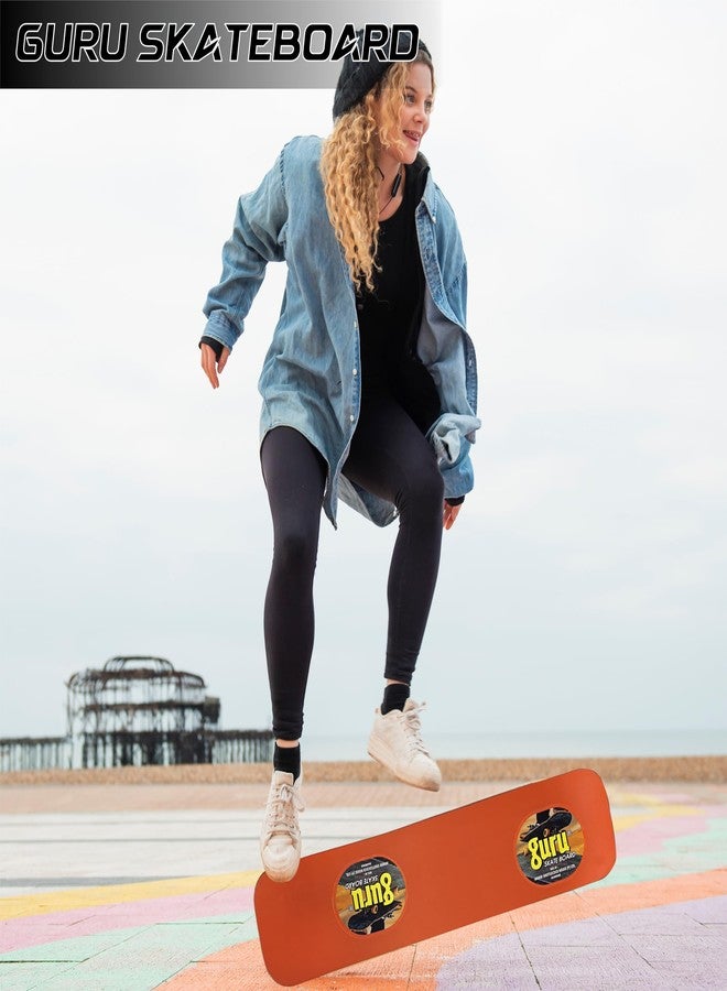 GURU Medium Wooden Non-Slip Skateboard, 24" x 6" (Orange, Pack of 1) - Image 3